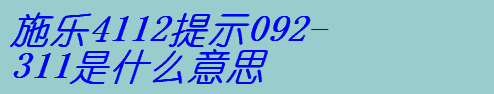 ʩ4112ʾ092-311ʲô˼